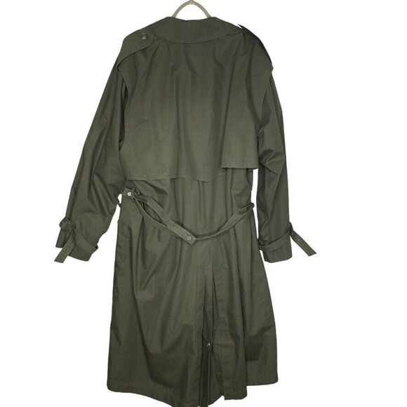 Vintage J.G. Hook Trench Coat Men Removable Liner Collar Army Green Fall Outdoor - Picture 4 of 14